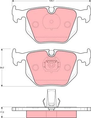 TRW GDB1304 - Комплект спирачно феродо, дискови спирачки vvparts.bg