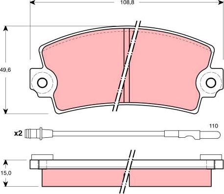 TRW GDB1303 - Комплект спирачно феродо, дискови спирачки vvparts.bg