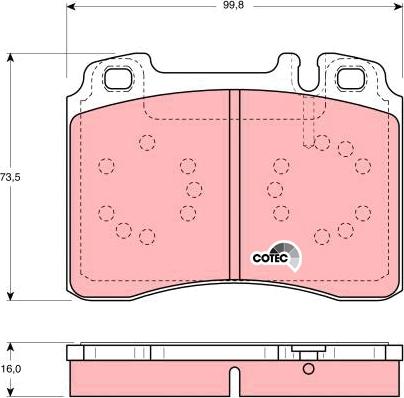 TRW GDB1318 - Комплект спирачно феродо, дискови спирачки vvparts.bg