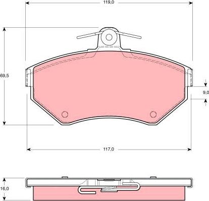 TRW GDB1312 - Комплект спирачно феродо, дискови спирачки vvparts.bg