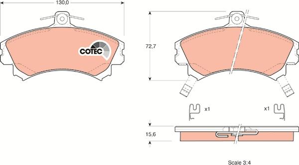 TRW GDB1317 - Комплект спирачно феродо, дискови спирачки vvparts.bg