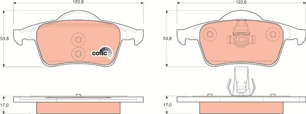 TRW GDB1389 - Комплект спирачно феродо, дискови спирачки vvparts.bg