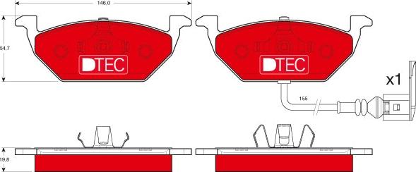 TRW GDB1386DTE - Комплект спирачно феродо, дискови спирачки vvparts.bg