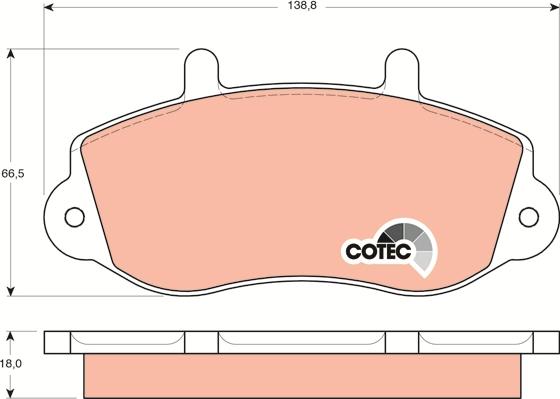 TRW GDB1380 - Комплект спирачно феродо, дискови спирачки vvparts.bg