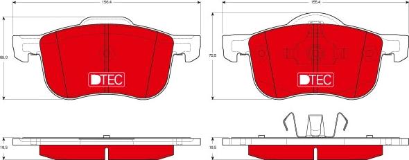 TRW GDB1388DTE - Комплект спирачно феродо, дискови спирачки vvparts.bg