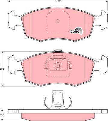 TRW GDB1383 - Комплект спирачно феродо, дискови спирачки vvparts.bg