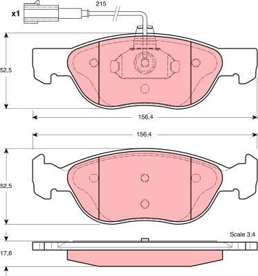 TRW GDB1387 - Комплект спирачно феродо, дискови спирачки vvparts.bg