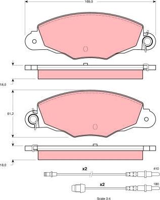 TRW GDB1336 - Комплект спирачно феродо, дискови спирачки vvparts.bg