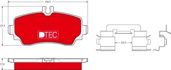 TRW GDB1293DTE - Комплект спирачно феродо, дискови спирачки vvparts.bg