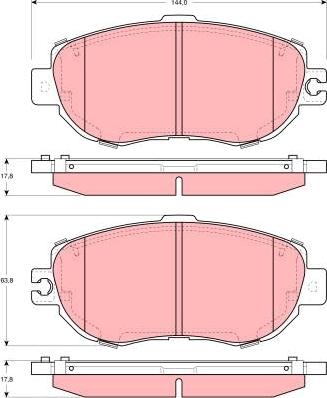 TRW GDB1241 - Комплект спирачно феродо, дискови спирачки vvparts.bg