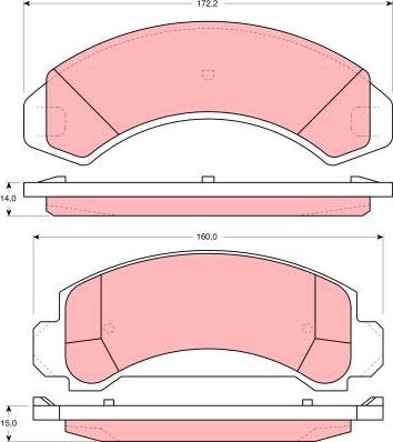 TRW GDB1242 - Комплект спирачно феродо, дискови спирачки vvparts.bg