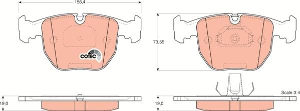 TRW GDB1261 - Комплект спирачно феродо, дискови спирачки vvparts.bg