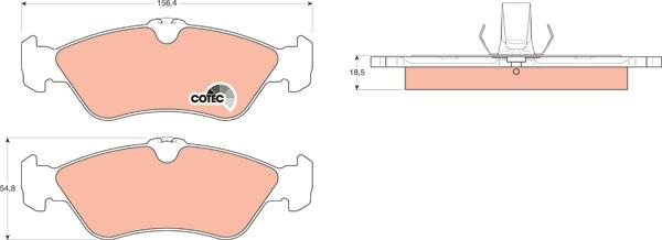 TRW GDB1263 - Комплект спирачно феродо, дискови спирачки vvparts.bg