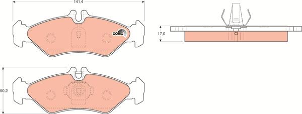 TRW GDB1262 - Комплект спирачно феродо, дискови спирачки vvparts.bg