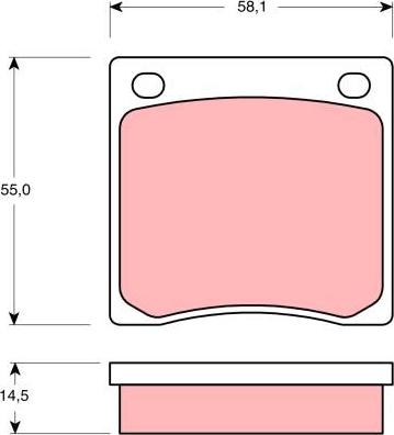 TRW GDB126 - Комплект спирачно феродо, дискови спирачки vvparts.bg