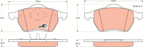 TRW GDB1204 - Комплект спирачно феродо, дискови спирачки vvparts.bg