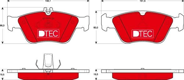 TRW GDB1205DTE - Комплект спирачно феродо, дискови спирачки vvparts.bg