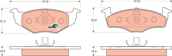 TRW GDB1218 - Комплект спирачно феродо, дискови спирачки vvparts.bg