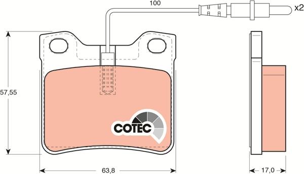 TRW GDB1289 - Комплект спирачно феродо, дискови спирачки vvparts.bg