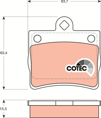 TRW GDB1283 - Комплект спирачно феродо, дискови спирачки vvparts.bg