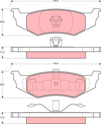 TRW GDB1234 - Комплект спирачно феродо, дискови спирачки vvparts.bg