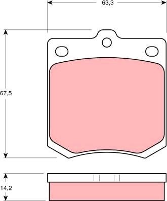 TRW GDB122 - Комплект спирачно феродо, дискови спирачки vvparts.bg