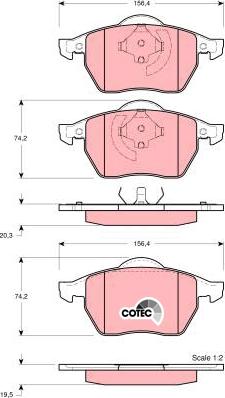 TRW GDB1275 - Комплект спирачно феродо, дискови спирачки vvparts.bg