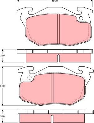 TRW GDB1277 - Комплект спирачно феродо, дискови спирачки vvparts.bg