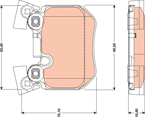 TRW GDB1795 - Комплект спирачно феродо, дискови спирачки vvparts.bg