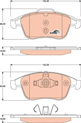 TRW GDB1790 - Комплект спирачно феродо, дискови спирачки vvparts.bg