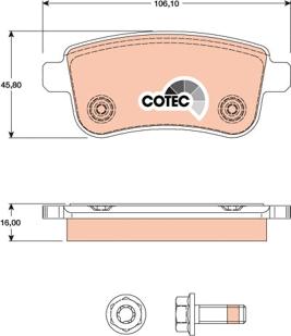 TRW GDB1791 - Комплект спирачно феродо, дискови спирачки vvparts.bg