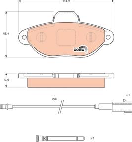 TRW GDB1745 - Комплект спирачно феродо, дискови спирачки vvparts.bg