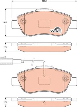 TRW GDB1746 - Комплект спирачно феродо, дискови спирачки vvparts.bg