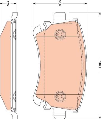 TRW GDB1769 - Комплект спирачно феродо, дискови спирачки vvparts.bg