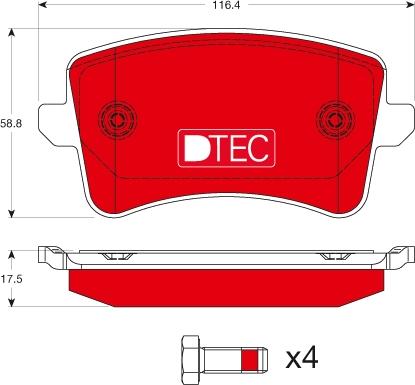 TRW GDB1765DTE - Комплект спирачно феродо, дискови спирачки vvparts.bg