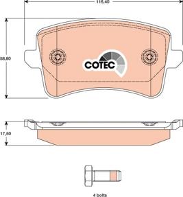 TRW GDB1765 - Комплект спирачно феродо, дискови спирачки vvparts.bg