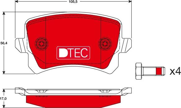 TRW GDB1763DTE - Комплект спирачно феродо, дискови спирачки vvparts.bg