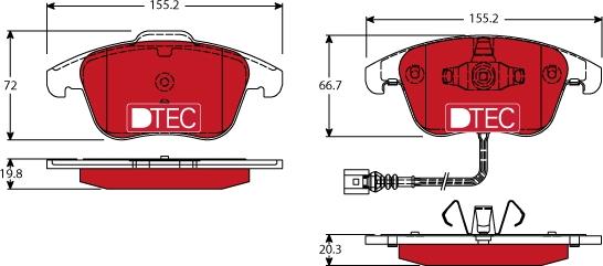 TRW GDB1762DTE - Комплект спирачно феродо, дискови спирачки vvparts.bg