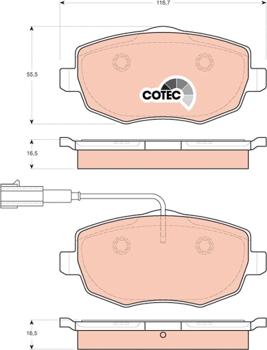 TRW GDB1706 - Комплект спирачно феродо, дискови спирачки vvparts.bg