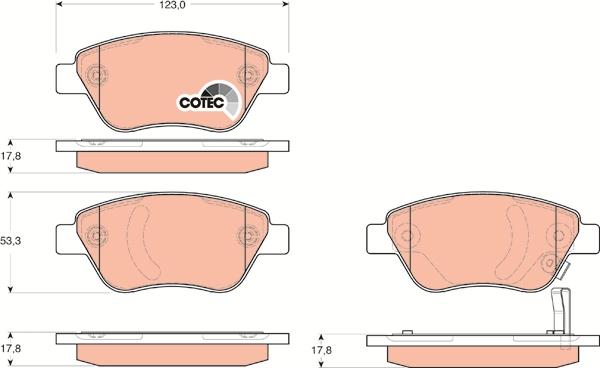 TRW GDB1700 - Комплект спирачно феродо, дискови спирачки vvparts.bg