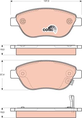 TRW GDB1701 - Комплект спирачно феродо, дискови спирачки vvparts.bg