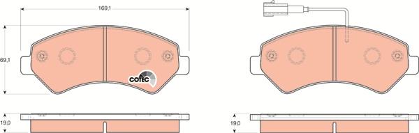 TRW GDB1703 - Комплект спирачно феродо, дискови спирачки vvparts.bg