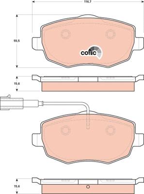 TRW GDB1707 - Комплект спирачно феродо, дискови спирачки vvparts.bg