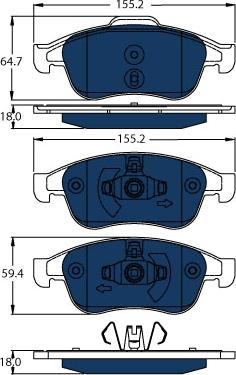 TRW GDB1789BTE - Комплект спирачно феродо, дискови спирачки vvparts.bg