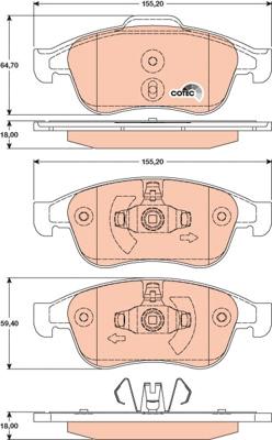 TRW GDB1789 - Комплект спирачно феродо, дискови спирачки vvparts.bg