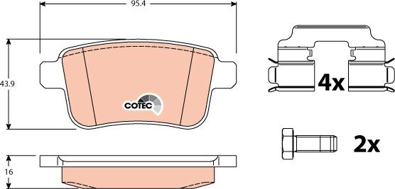 TRW GDB1786 - Комплект спирачно феродо, дискови спирачки vvparts.bg