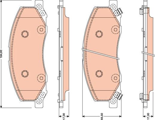 TRW GDB1781 - Комплект спирачно феродо, дискови спирачки vvparts.bg