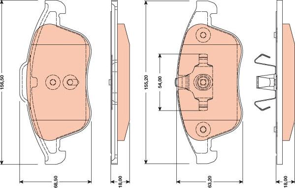 TRW GDB1788 - Комплект спирачно феродо, дискови спирачки vvparts.bg