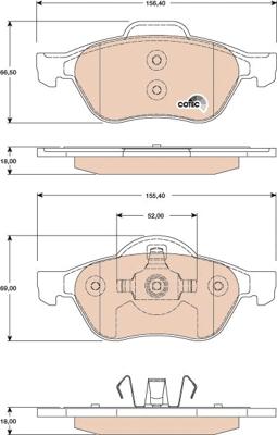 TRW GDB1787 - Комплект спирачно феродо, дискови спирачки vvparts.bg