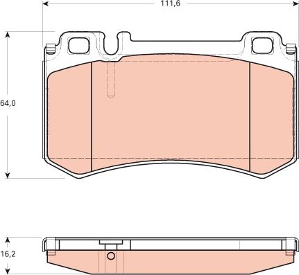 TRW GDB1735 - Комплект спирачно феродо, дискови спирачки vvparts.bg